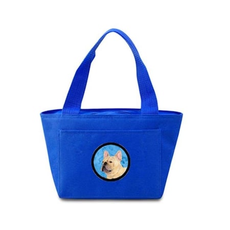Carolines Treasures Carolines Treasures SS4761-BU-8808 Blue French Bulldog Zippered Insulated School Washable And Stylish Lunch Bag Cooler SS4761-BU-8808